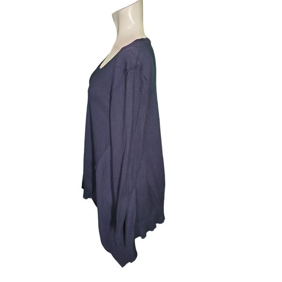Paper Crane Anthropologie Navy Blue Deconstructed Tunic Sweater Sz L - Picture 3 of 9